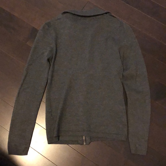 Zara Front Zip Grey Knit Cardigan - Picture 4 of 7